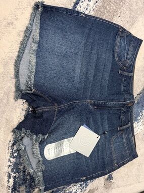 A3 Denim Size 20 NWT Stretch Denim Shorts Frayed Hem Plus Size